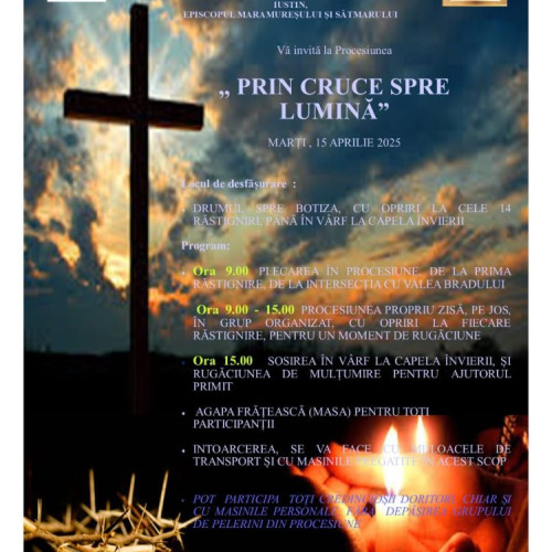 Procesiune religioasă "Prin Cruce Spre Lumina" în comuna Groși