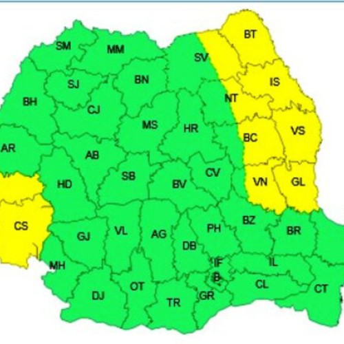 Cod galben de vânt pentru zece județe, inclusiv Vrancea