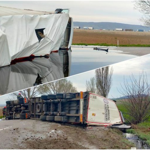 Accident pe DN 2: Trafic Blocaj din cauza unui Autocamion Răsturnat