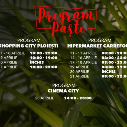 Shopping City Ploiesti oferă vouchere cadou de Paște