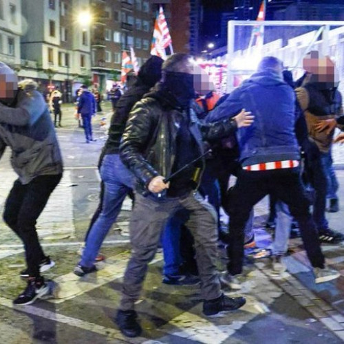 Ciocniri între suporteri și poliție după meciul Athletic Bilbao - Glasgow Rangers