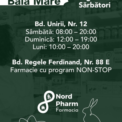 Program special al farmaciilor Nord Pharm în Baia Mare de sărbători