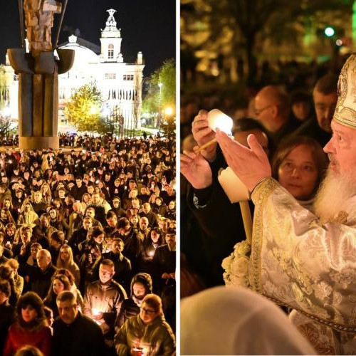 Mii de clujeni au participat la slujba de Înviere la Catedrala Mitropolitană