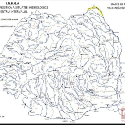 Risc de inundații pe râul Prut, avertisment de Cod galben