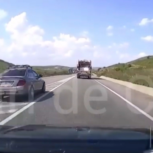 Sofer filmat facand o depasire ilegala pe centura Valcele-Apahida