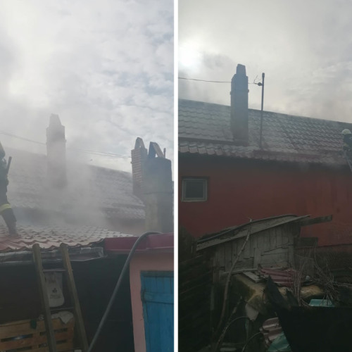 Incendiu localizat în Jucu de Sus, pompierii intervin