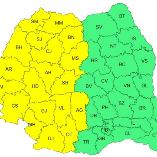 Romania sub cod galben de vreme severa