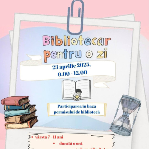 Activitate specială la Biblioteca Județeană Dâmbovița: "Bibliotecar pentru o zi"