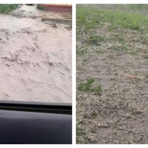 Apa a inundat străzile din comună, provocând pagube semnificative