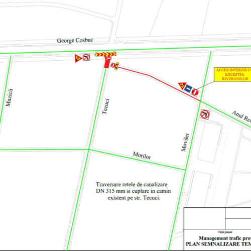 Închidere temporară a traficului pe strada Tecuci