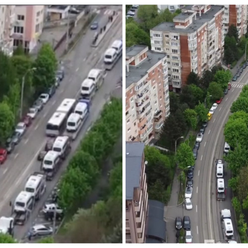 Convoi de vehicule electrice pe străzile din Cluj-Napoca