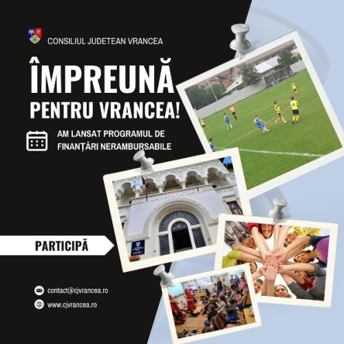 Consiliul Județean Vrancea anunță finanțare nerambursabilă pentru ONG-uri