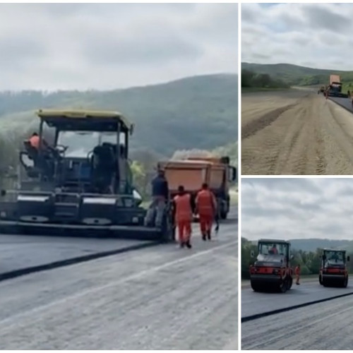A început asfaltarea pe secțiunea Nădășelu-Zimbor a Autostrăzii Transilvania