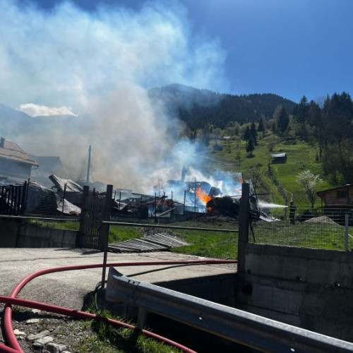 Incendiu în localitatea Borșa: Pompierii intervin pentru a stinge flăcările