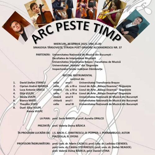 Concertul "Arc peste timp" promovează tinerii muzicieni
