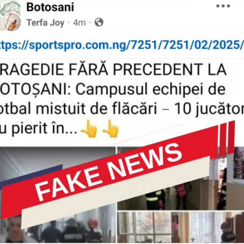 Informații false despre un incendiu în Botoșani