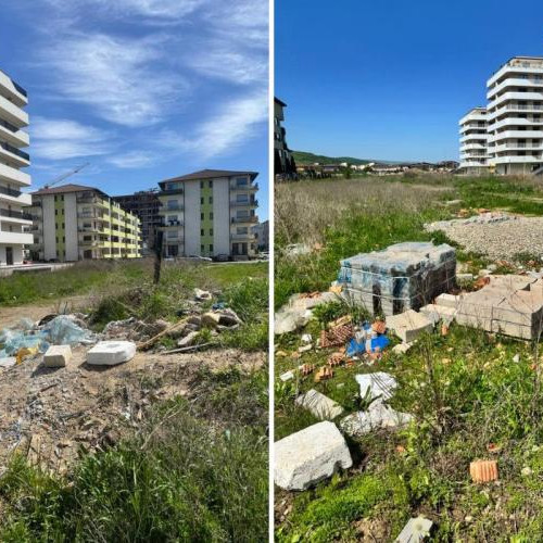 Mormane de deșeuri pe strada Eroilor din Florești