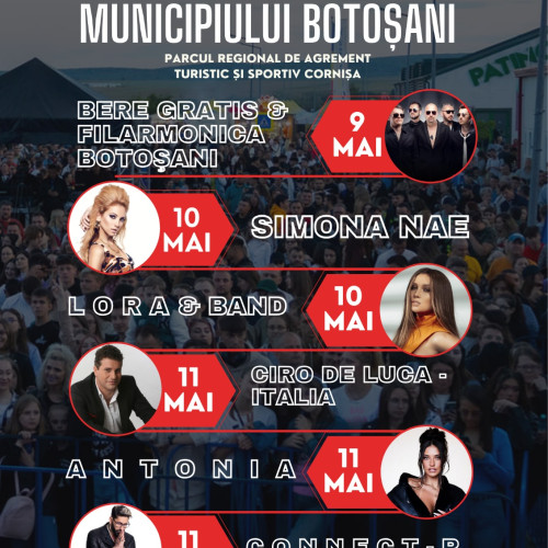 Zilele Municipiului Botoșani, eveniment cu artiști de top români