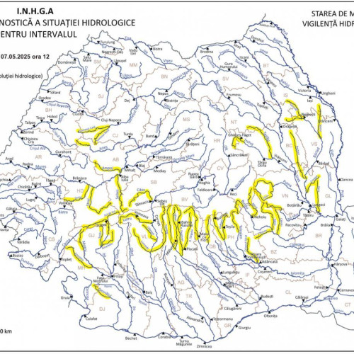 Avertizare hidrologică pentru perioada 6-7 mai