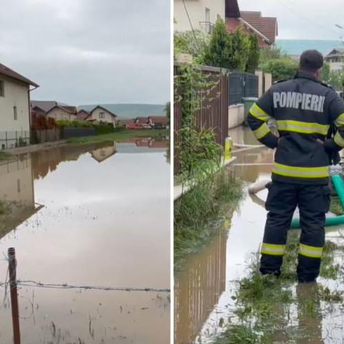 Intervenții ISU Cluj pentru evacuarea apei din Florești