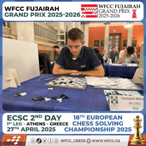 Mihnea Costachi, locul 4 la Campionatul European de Șah-Dezlegări