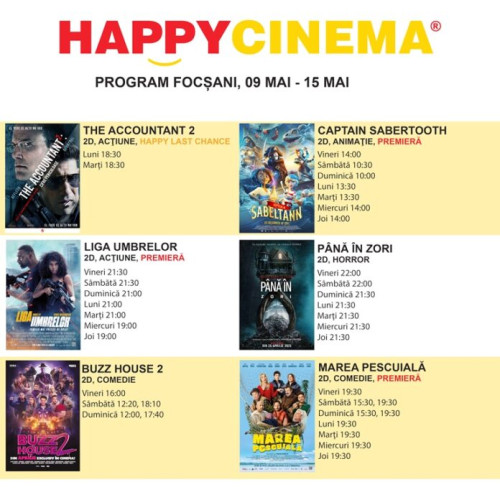 Happy Cinema Focșani aduce cele mai noi filme