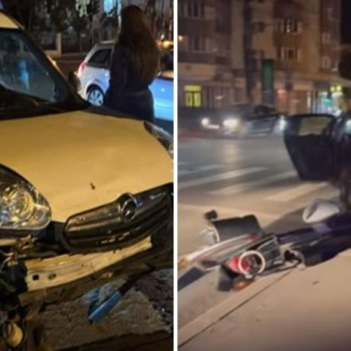Accident grav în Grigorescu, un semafor distrus