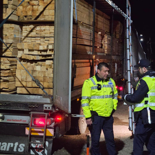 Acțiune a poliției în Neamț: amenzi și confiscări pentru transportul de lemn