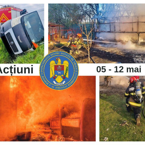 Pompierii din Dâmbovița, activitate intensă în perioada 5-12 mai 2025
