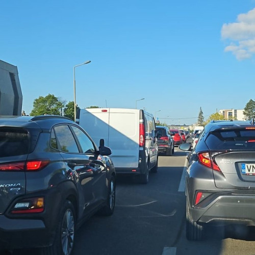 Aglomeratie de masini in Focsani