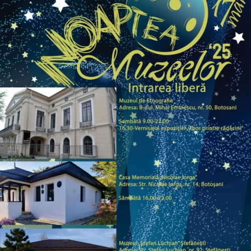 Noaptea Muzeelor 2025: Oferte culturale variate în Botoșani