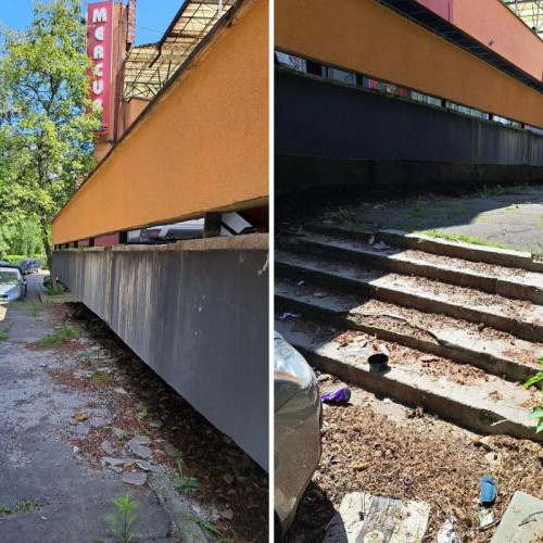 Gunoiul a invadat complexul comercial Mercur din Gheorgheni