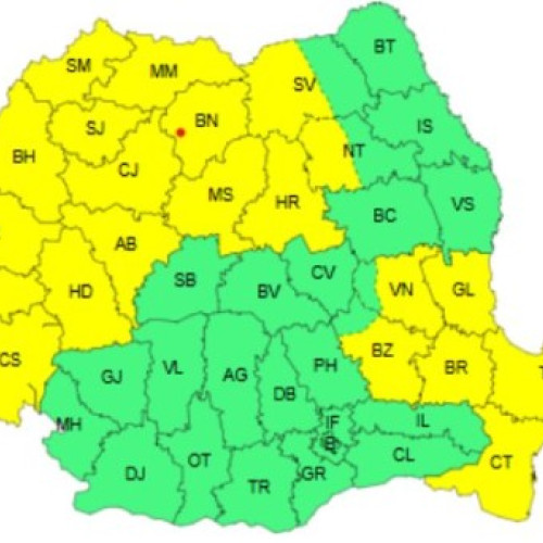 Cod galben de vreme rea în jumătate din țară