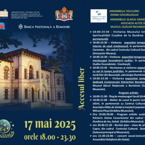 Evenimentul Noaptea Europeană a Muzeelor va aduce activități culturale la Galați