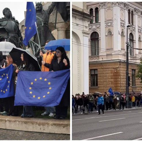 Sute de clujeni au participat la un "Marș pentru democrație"