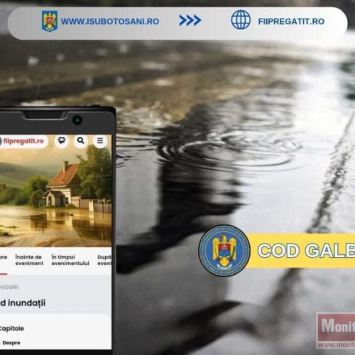 Cod galben de instabilitate atmosferică în județul Botoșani