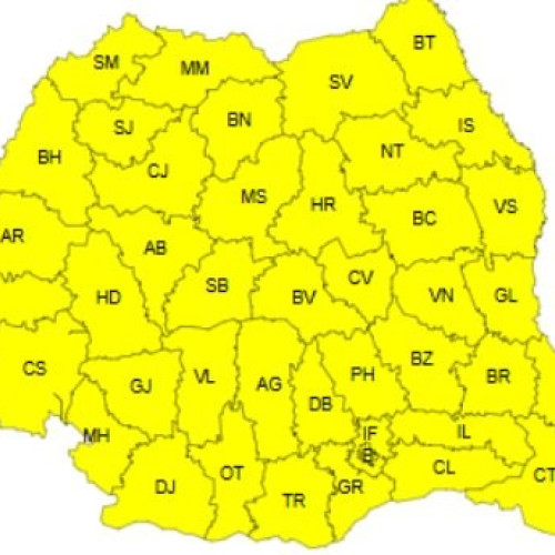 Cod galben de instabilitate atmosferică în România