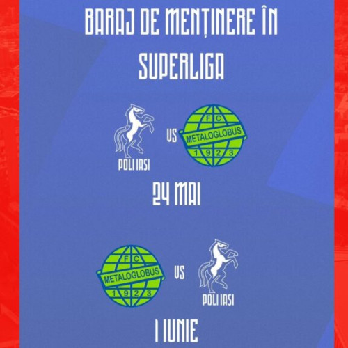 ACSM Politehnica Iași se va întâlni cu Metaloglobus București în barajul de promovare