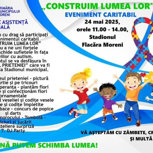 Eveniment caritabil pentru copiii cu autism în Moreni