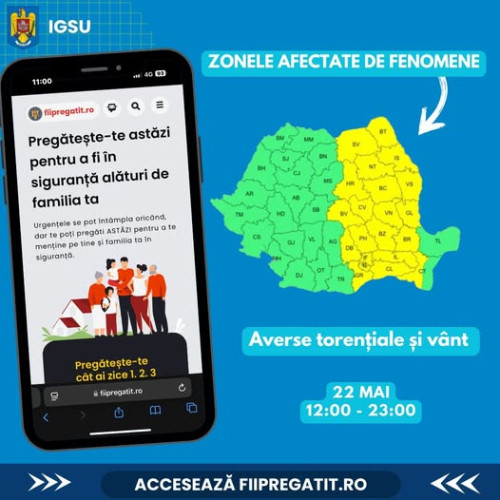 Cod galben de instabilitate atmosferică în România pe 21 mai