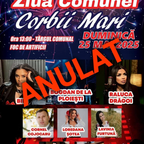 Anularea manifestărilor de Ziua Comunei Corbii Mari din cauza vremii nefavorabile