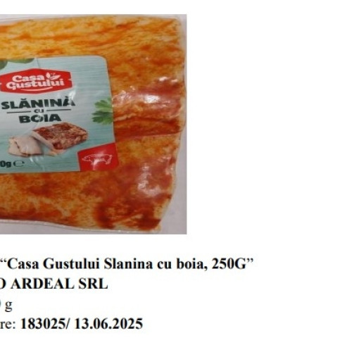 Retragerea din magazine a unui lot de slănină din cauza bacteriei Listeria