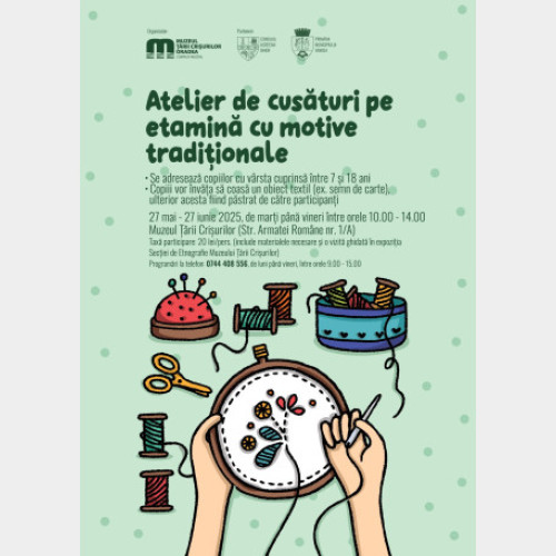 Atelier de cusut motive tradiționale la Muzeul Țării Crișurilor