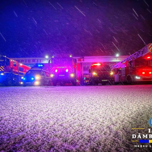 Pompierii din Dâmbovița intervin în urma ploilor