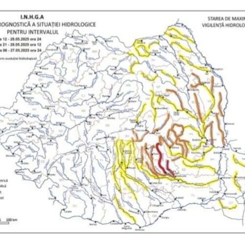 Atenționare hidrologică cod portocaliu în județul Dâmbovița
