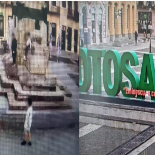 Joacă periculoasă pentru copii în Centrul Istoric al Botoșaniului