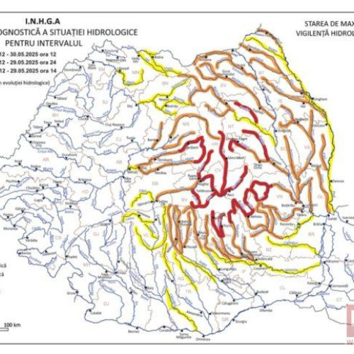 Risc de inundații pe râurile din România