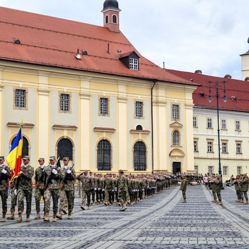 Ceremonia de înmânare a Drapelului de luptă la Spitalul Militar Sibiu
