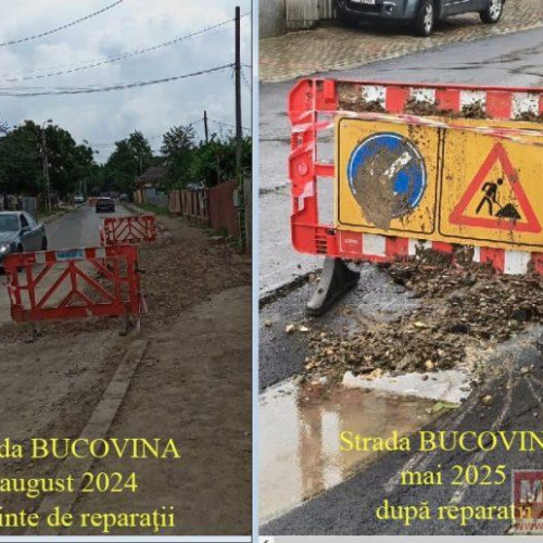 Strada Bucovina cedat după doar câteva săptămâni de la asfaltare
