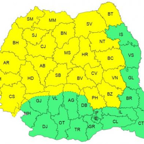 Avertizări meteo cod portocaliu și galben pentru ploi torențiale